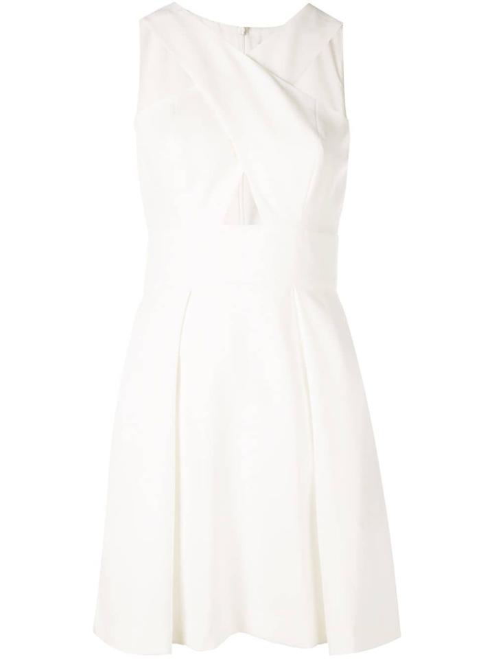 Black Halo Cross Front Mini Dress - White