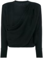Unravel Project Draped Sweatshirt - Black