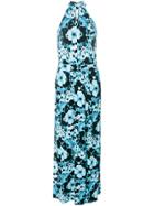 Michael Michael Kors Floral-print Halterneck Maxi Dress - Blue