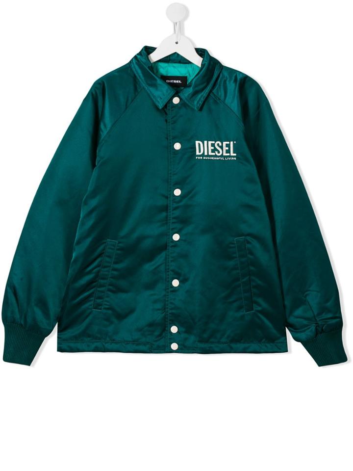 Diesel Kids J-akio Padded Logo Jacket - Blue