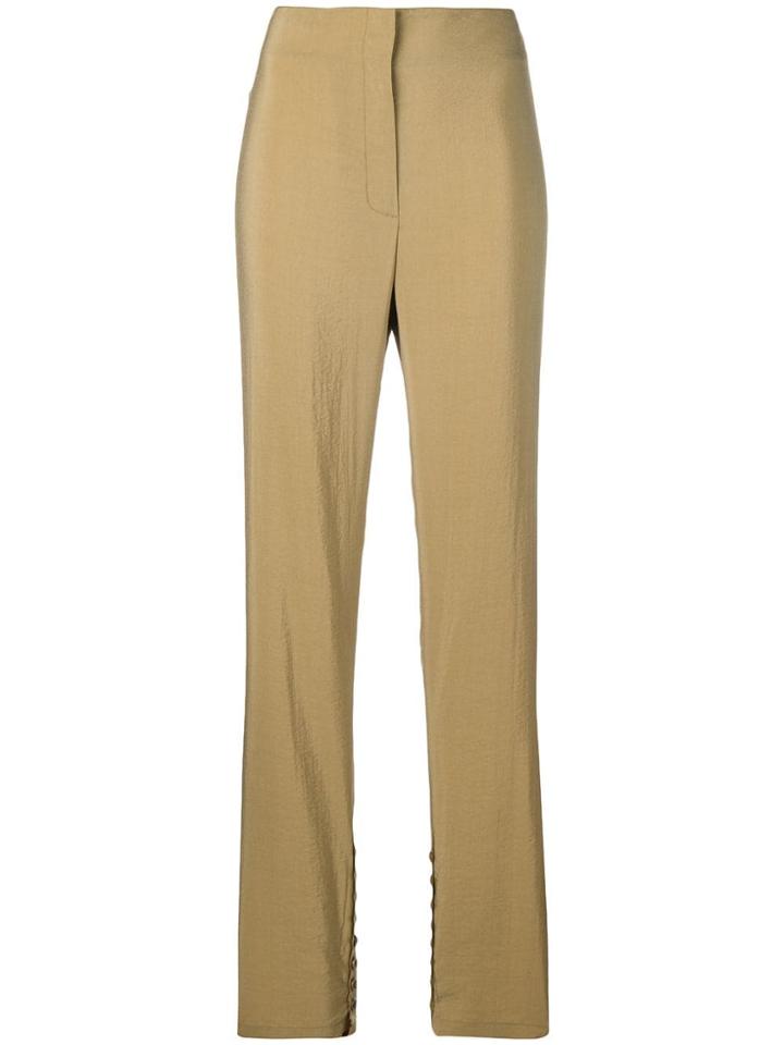 Lemaire High-waisted Button Trousers - Neutrals