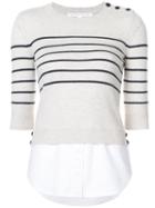 Veronica Beard - Striped Sweatshirt - Women - Silk/cashmere/cotton - Xs, White, Silk/cashmere/cotton
