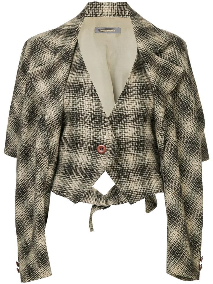 Issey Miyake Vintage Houndstooth Loose Jacket - Brown