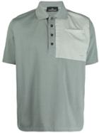 Stone Island Shadow Project Contrast Panel Polo Shirt - Green