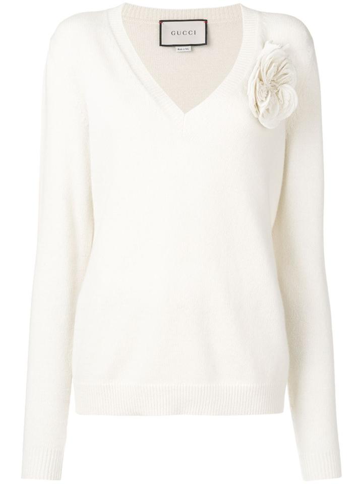 Gucci Corsage Flower Jumper - White