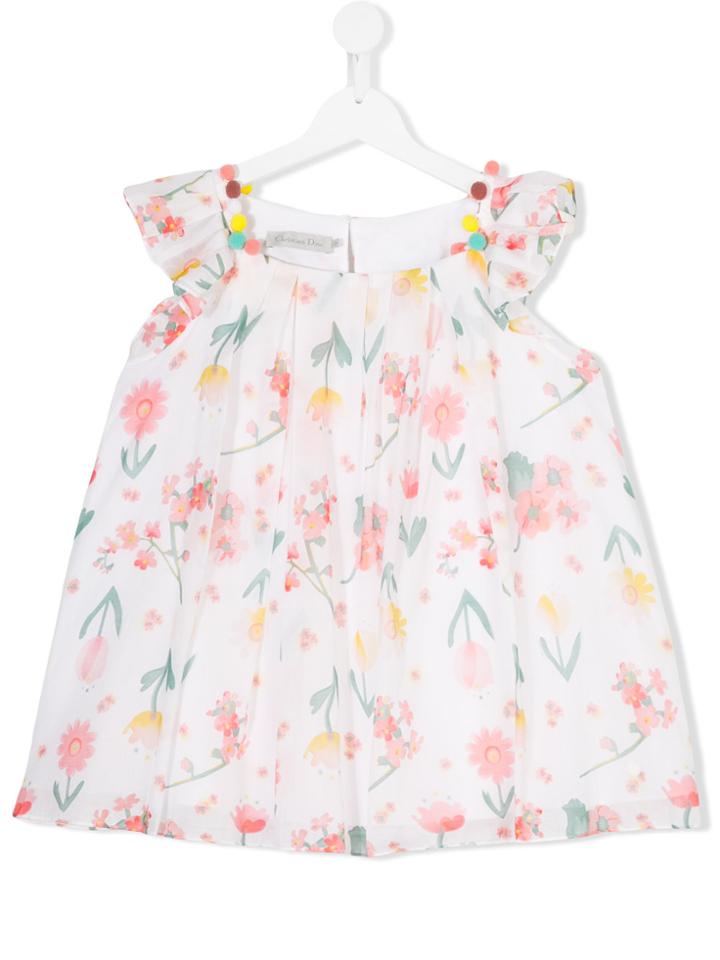 Baby Dior Teen Embellished Floral-print Blouse - White