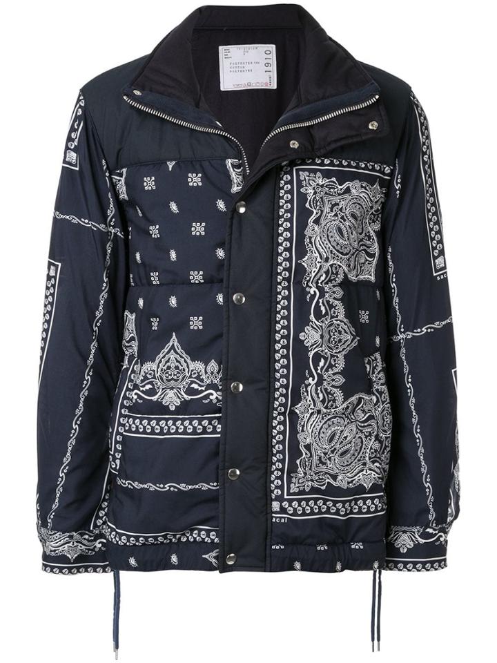 Sacai Paisley Print Jacket - Blue
