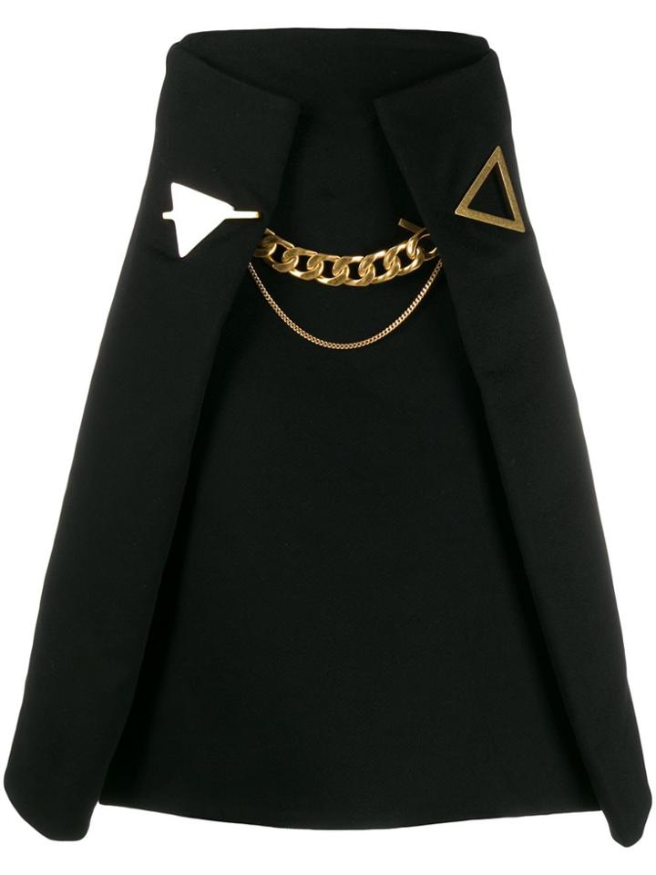 Bottega Veneta A-line Chain Detail Skirt - Black