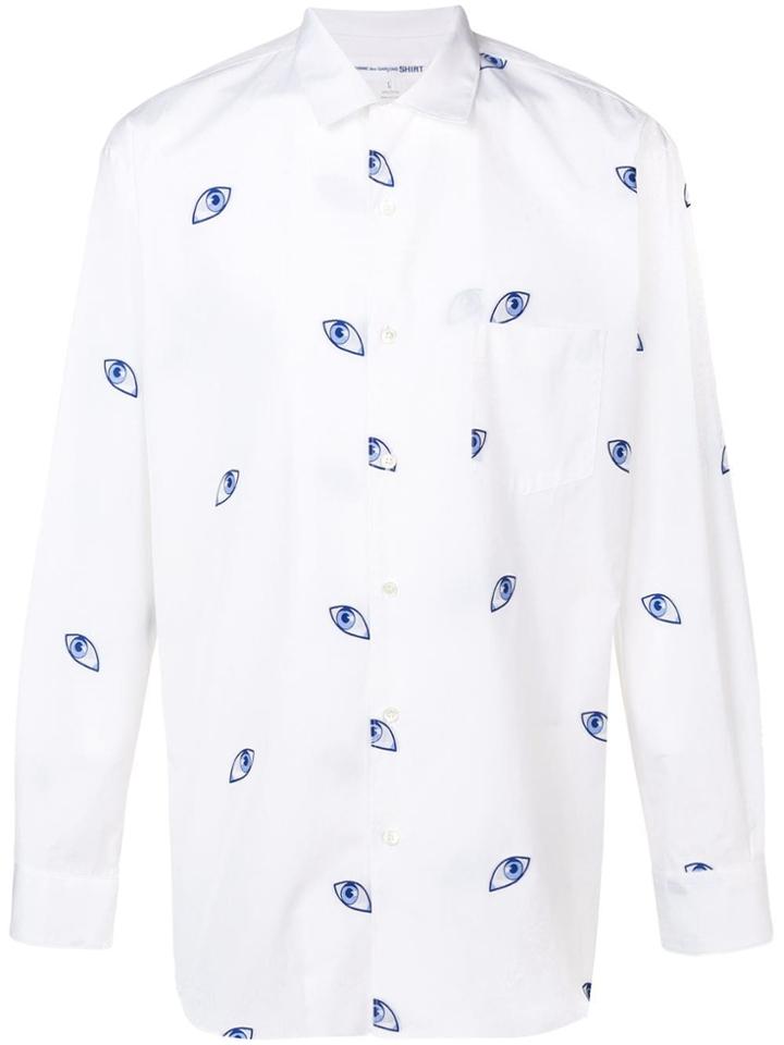 Comme Des Garçons Shirt Embroidered Eye Shirt - White
