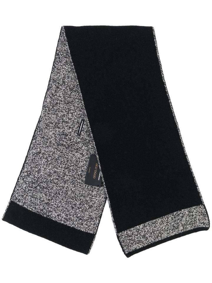 Dell'oglio Cashmere Contrast-trim Scarf - Black