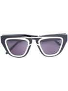 Smoke X Mirrors Contrast-trim Sunglasses - Black