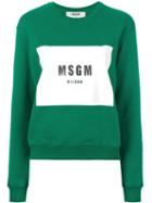 Msgm - Branded Sweatshirt - Women - Cotton - S, Green, Cotton