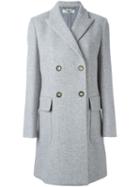 Stella Mccartney Classic Double-breasted Coat, Women's, Size: 44, Grey, Cotton/polyamide/viscose/other Fibers