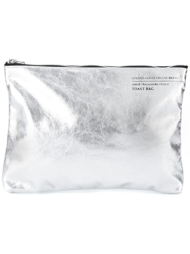 Golden Goose Deluxe Brand 'toast' Clutch, Women's, Grey, Nappa Leather