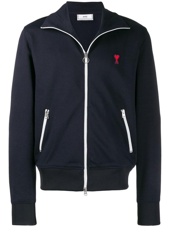 Ami Alexandre Mattiussi Ace Of Hearts Patch Sweatshirt - Blue