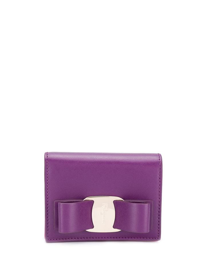 Salvatore Ferragamo Bow Detail Wallet - Purple