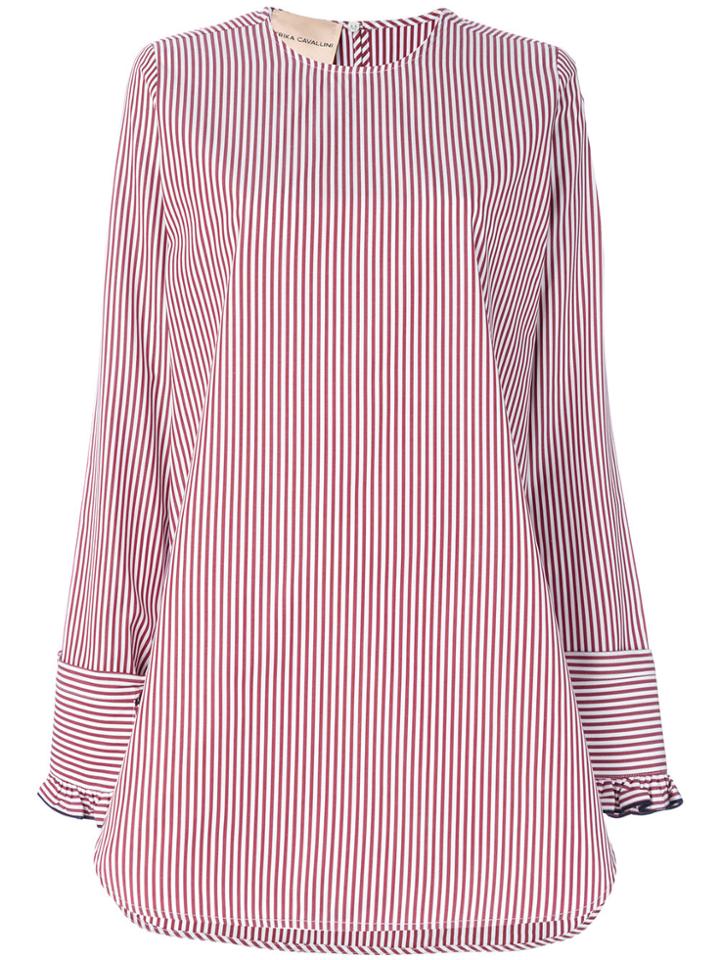 Erika Cavallini Long Striped Blouse - Red