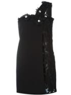 Emanuel Ungaro Flower Appliqué Mini Dress, Women's, Size: 44, Black, Silk/cotton/polyamide/rayon