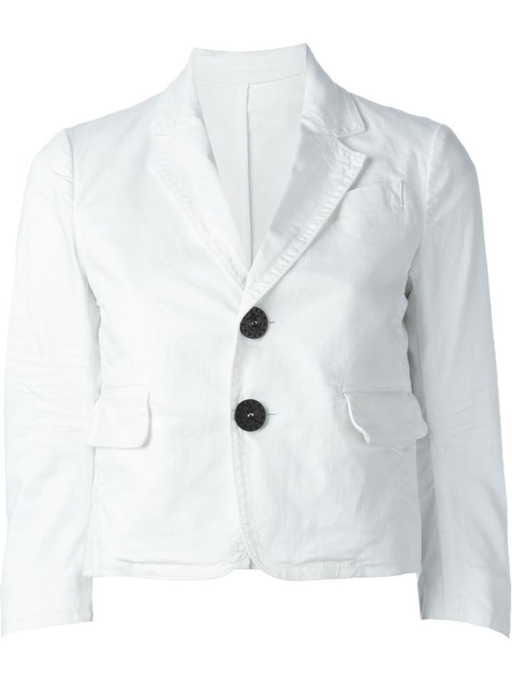 Dsquared2 Cropped Blazer, Women's, Size: 40, White, Cotton/spandex/elastane/polyester