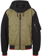 Burberry Quilted Panel Neoprene Hooded Top - Black