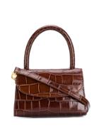 By Far Mini Croco Embossed Leather Bag - Brown