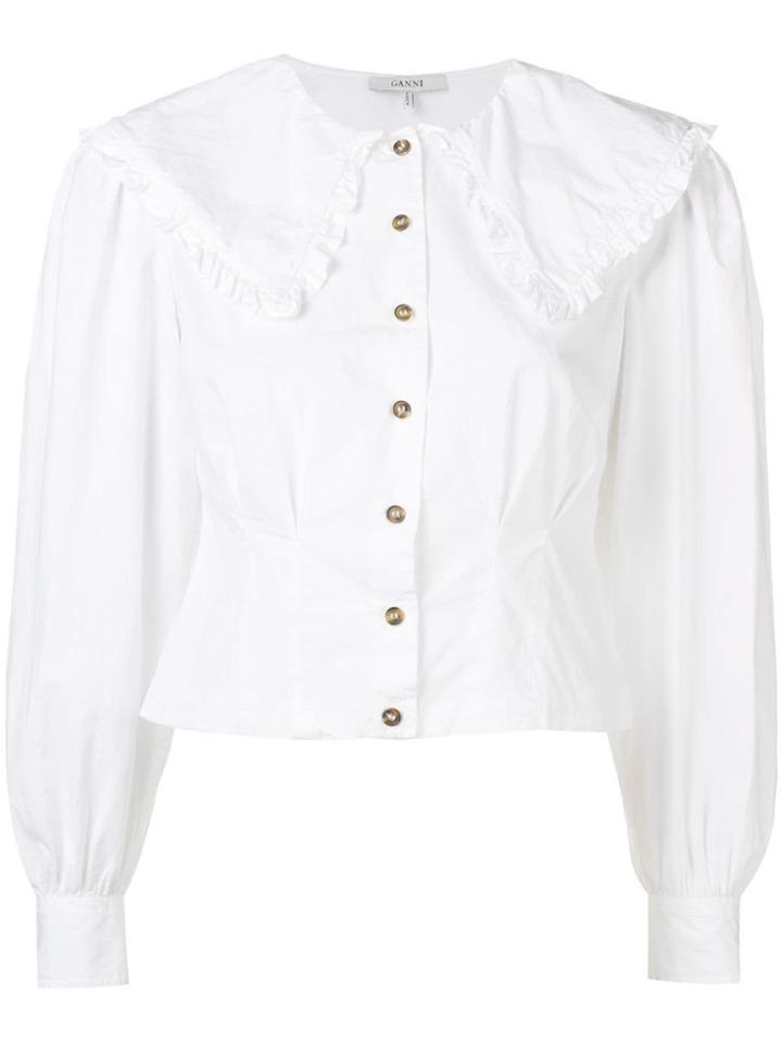 Ganni Oversized Collar Blouse - White
