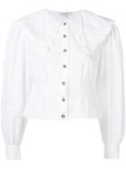 Ganni Oversized Collar Blouse - White