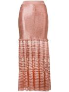 Alexander Mcqueen Knitted Maxi Skirt - Pink