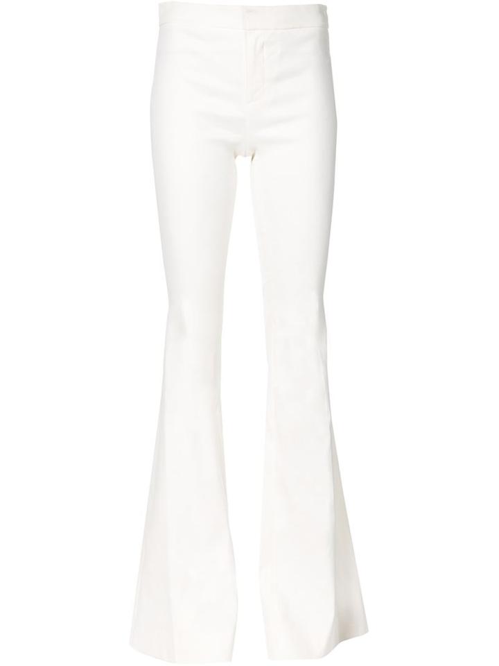 Derek Lam 10 Crosby Flared Trousers, Women's, White, Linen/flax/polyester/spandex/elastane