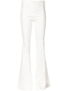 Derek Lam 10 Crosby Flared Trousers, Women's, White, Linen/flax/polyester/spandex/elastane