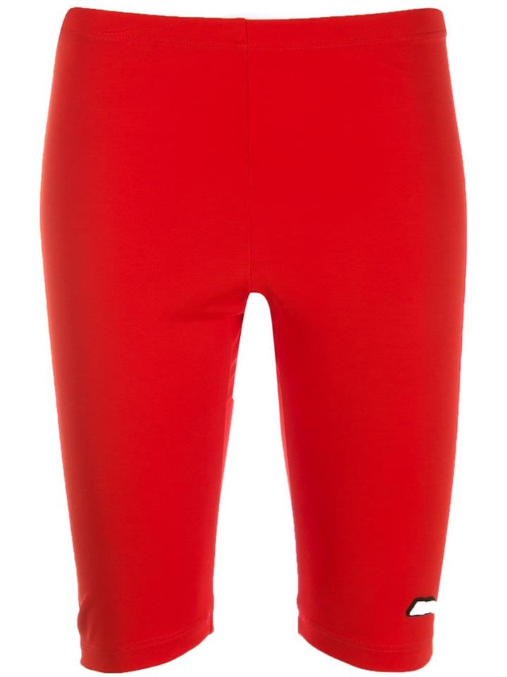 Msgm Logo Patch Cycling Shorts - Red