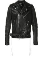 Amiri 'perfecto' Biker Jacket, Men's, Size: Medium, Black, Silk/calf Leather/tencel
