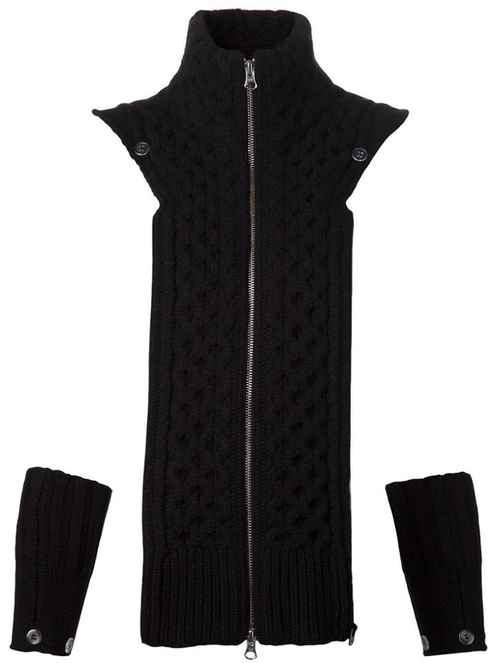 Veronica Beard Knit Cuff And Zipped Collar Set - Black
