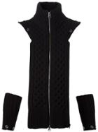 Veronica Beard Knit Cuff And Zipped Collar Set - Black