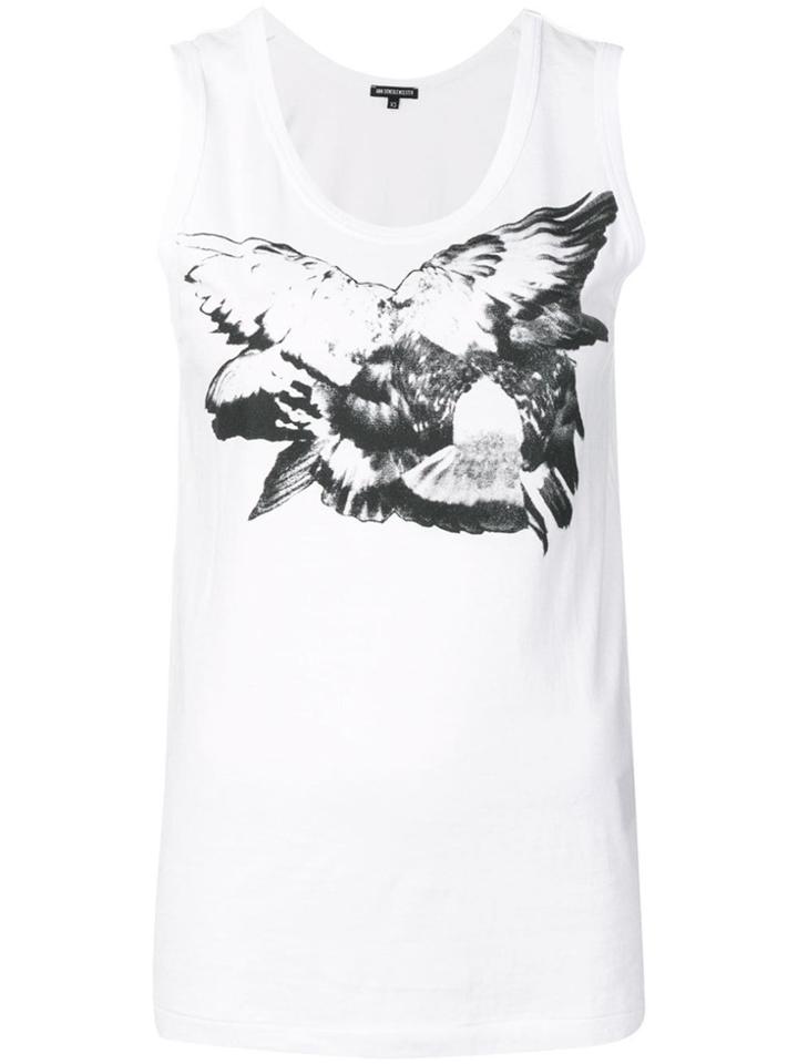 Ann Demeulemeester Wings Print Tank Top - White
