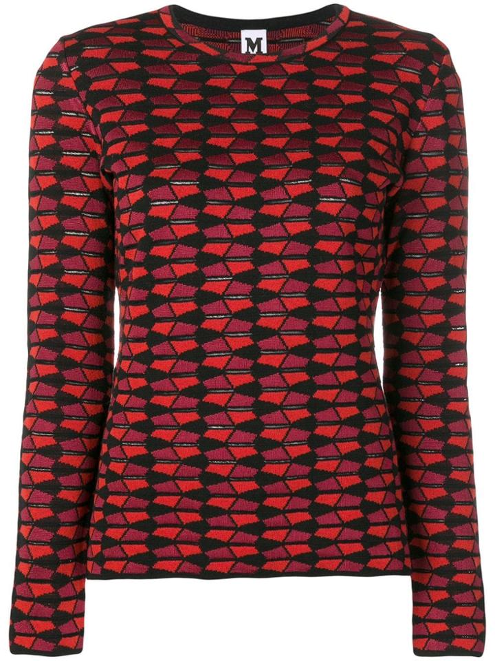 M Missoni Geometric Pattern Jumper - Red