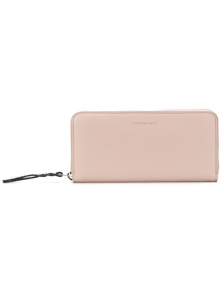 Alexander Mcqueen Zip Around Purse - Nude & Neutrals