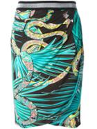 Just Cavalli Snake Patterned Skirt, Women's, Size: 44, Black, Viscose
