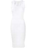Victoria Beckham - Smocked Fitted Dress - Women - Polyester/polyamide/viscose/spandex/elastane - 10, White, Polyester/polyamide/viscose/spandex/elastane