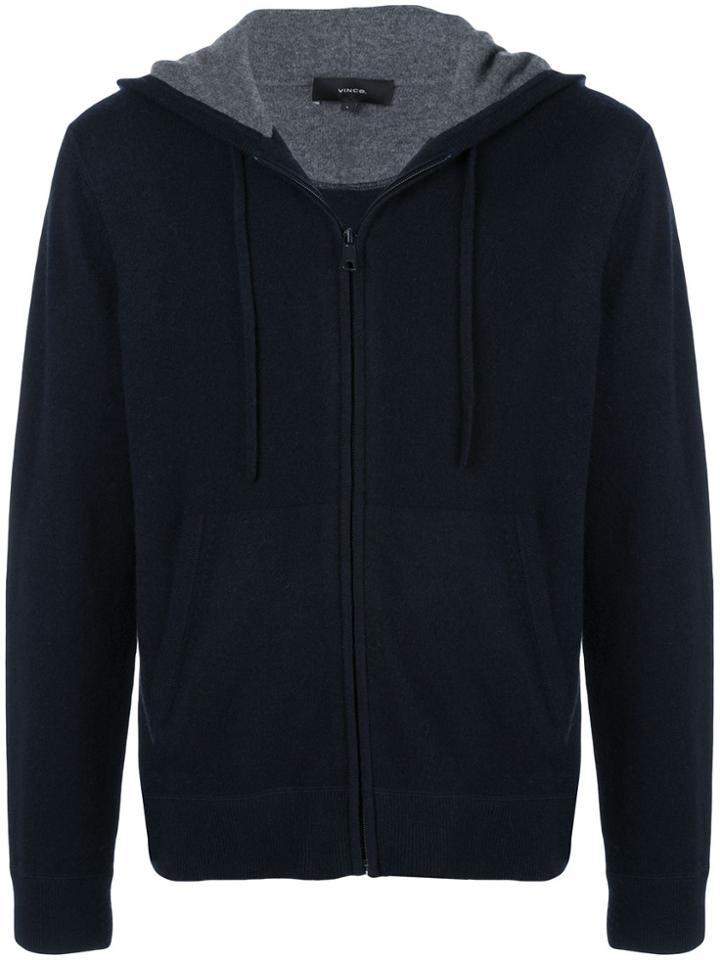 Vince Cashmere Zip-up Hoodie - Blue