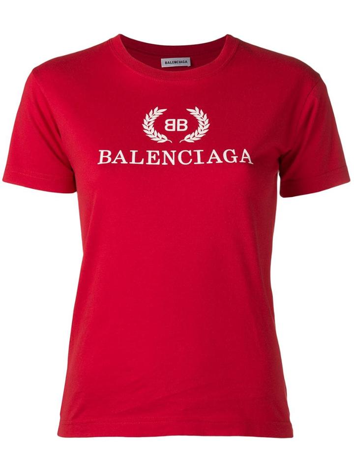 Balenciaga Bb Balenciaga Printed T-shirt - Red