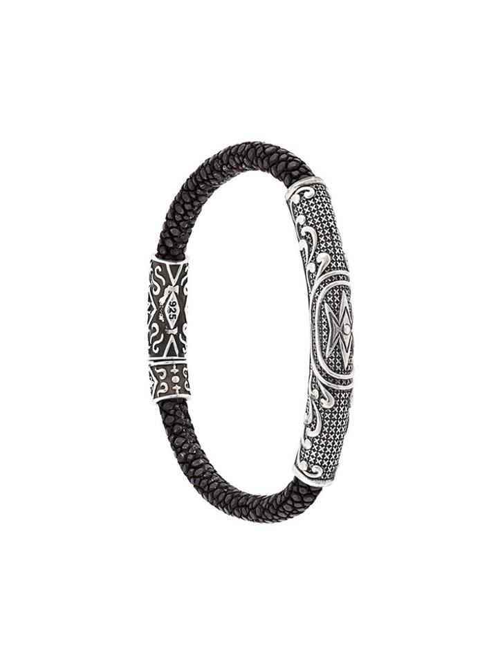 Nialaya Jewelry Vintage Lock Bracelet - Black