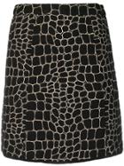 See By Chloé Embroidered Crocodile Effect Skirt - Black