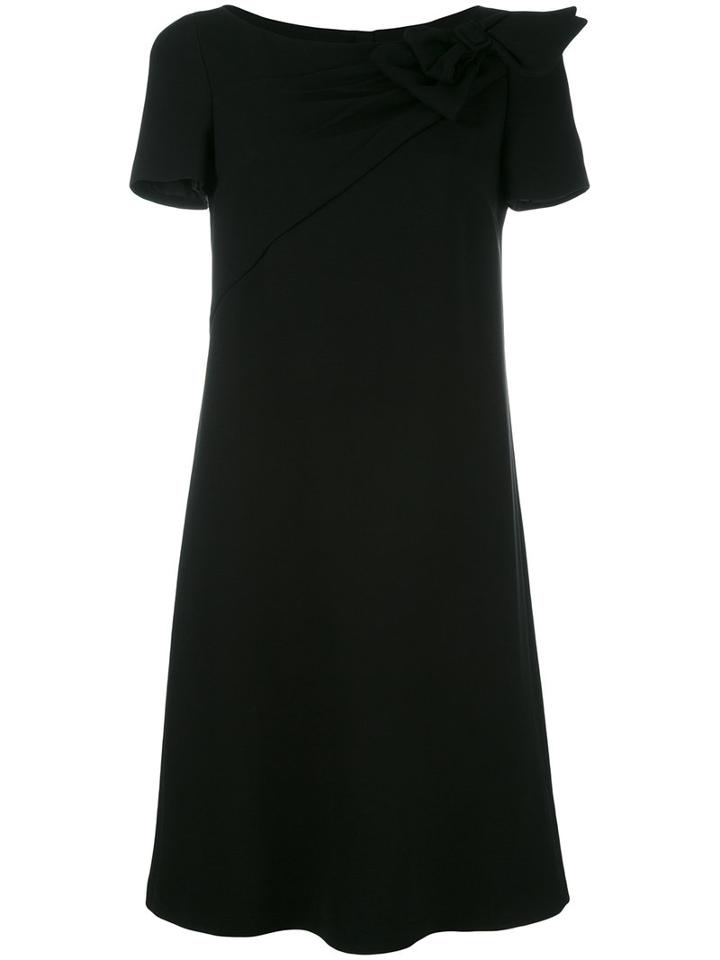 Prada Shoulder Bow Dress, Women's, Size: 46, Black, Silk/cupro/viscose
