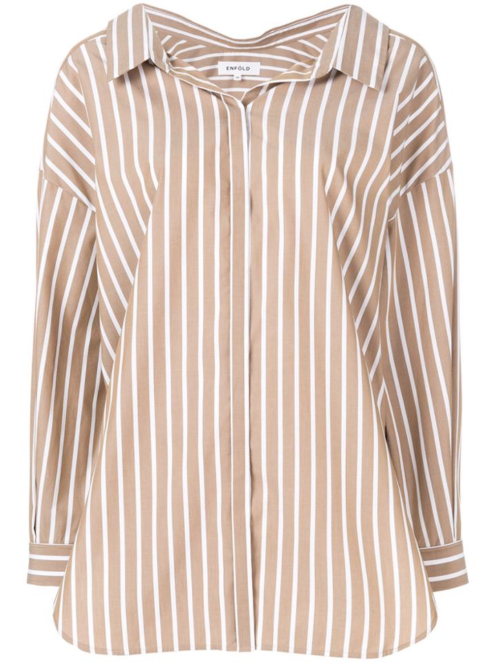 Enföld Striped Shirt - Brown