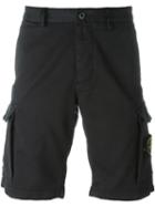 Stone Island Cargo Shorts, Men's, Size: 31, Black, Cotton/spandex/elastane/polyester