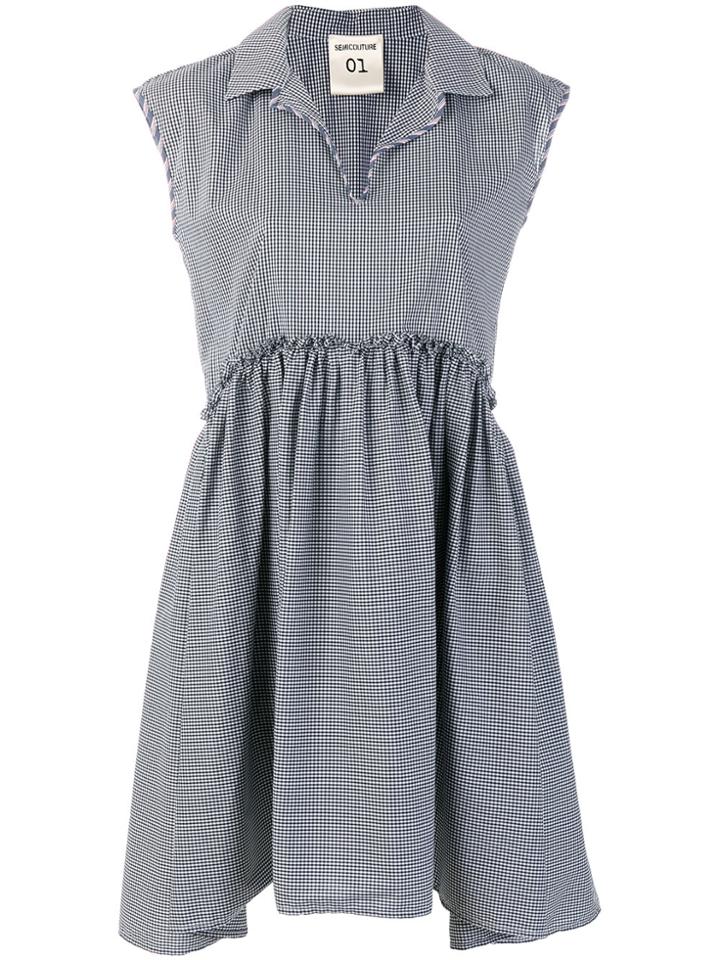 Semicouture Delta Vichy Dress - Black