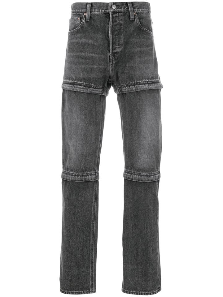 Balenciaga Bal Zipped Jeans - Grey