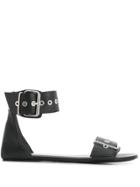 Balenciaga Buckled Flat Sandals - Black
