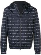 Emporio Armani Monogram Print Bomber Jacket - Blue